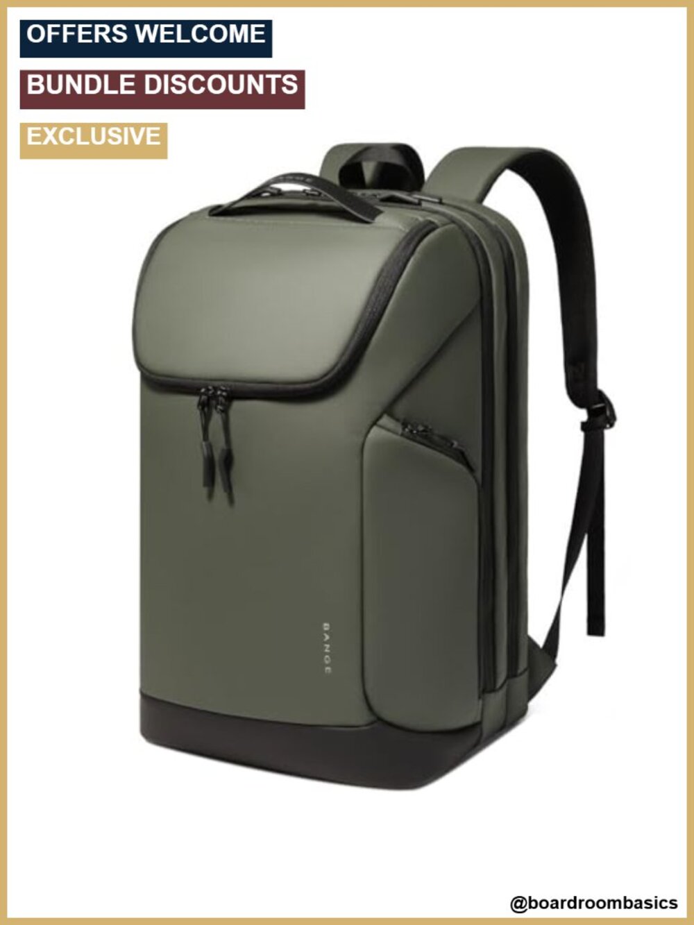 Waterproof Nylon 15.6" Laptop Backpack, Adjustable Straps, Work Travel
